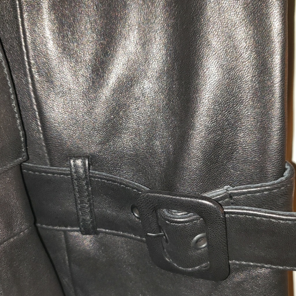 Bebe Hi Low leather trench coat sz Medium New - Picture 7 of 8